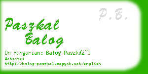 paszkal balog business card